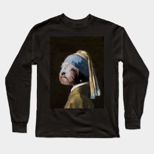 The Yorkshire with a Pearl Earring - Print / Home Decor / Wall Art / Poster / Gift / Birthday / Yorkshire Lover Gift / Animal print Canvas Print Long Sleeve T-Shirt